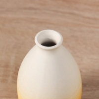 Ваза керамика настольная "Хайди" полосы, 10,5х6,5 см, бело-жёлтый