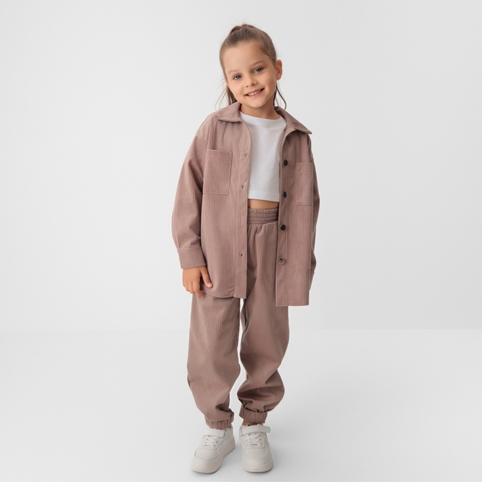 Костюм детский KAFTAN Костюм детский KAFTAN "Velvet", р. 32 (110-116), пыльно-розовый