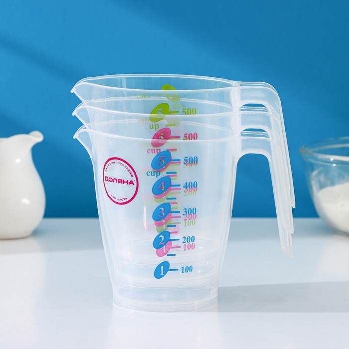 Стакан мерный Доляна «Колор», 500 мл, 13×9×11,5 см, цвет МИКС Стакан мерный Доляна «Колор», 500 мл, 13×9×11,5 см, цвет МИКС