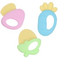 Набор прорезывателей силиконовых &laquo;Малышу&raquo;, с погремушкой, 3 шт., Крошка Я