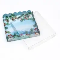 Коробка для печенья, &laquo;Снегири&raquo;, 18&times;18&times;3 см, Новый год