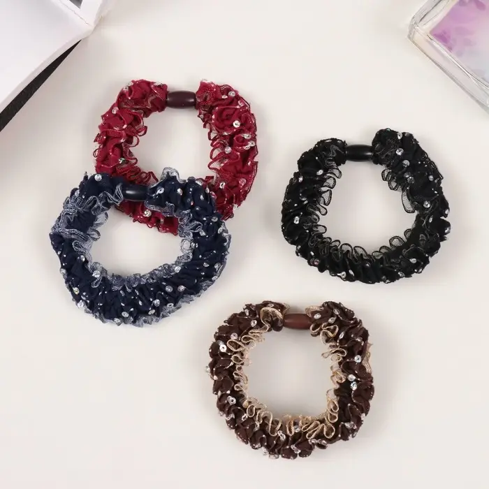 Резинка для волос "Мэдиссон" блеск, 6 см, микс