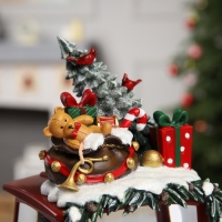 Фигура светодиодная &laquo;Праздничный трактор&raquo;, 25х13х21 см, музыка, батарейки ААх3 (не в комплекте), USB, свечение тёплое белое