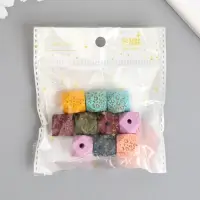 Бусина для творчества дерево "Многогранник с пятнами ягуара" МИКС d=1,6 см