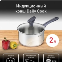 Ковш с крышкой Daily Cook G7122345, 18 см, 2 л