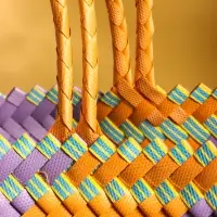 Сумка плетёная, 30&times;15&times;30 см, пластик, разноцветная