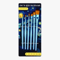 Кисть для рисования, набор синтетика плоские, 6 шт. № 1,2,3,4,5,6 &laquo;Ван Гог&raquo;
