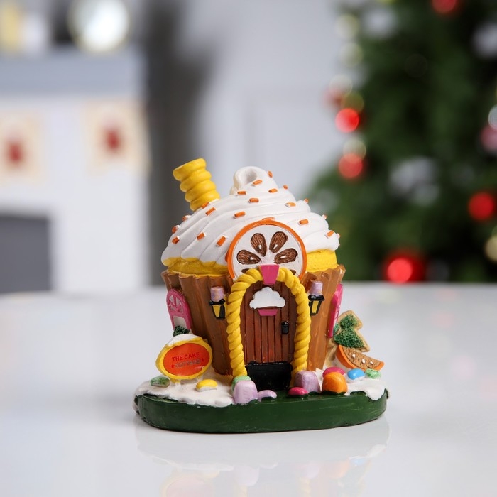 Светодиодная фигура «Сладкий домик» 13 × 12 × 9 см, полистоун, батарейки LR44х2 (в комплекте), свечение тёплое белое Светодиодная фигура «Сладкий домик» 13 × 12 × 9 см, полистоун, батарейки LR44х2 (в комплекте), свечение тёплое белое