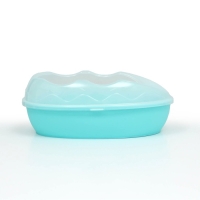 Туалет для кошек округлый с бортиком и совком 38 x 28 x 15 см, синий Туалет для кошек округлый с бортиком и совком 38 x 28 x 15 см, синий