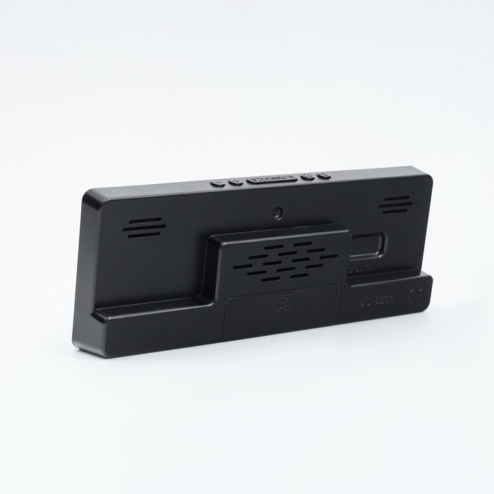 Часы электронные настольные будильник с термометром, 17.5 х 6.8 см, зеленая индикация