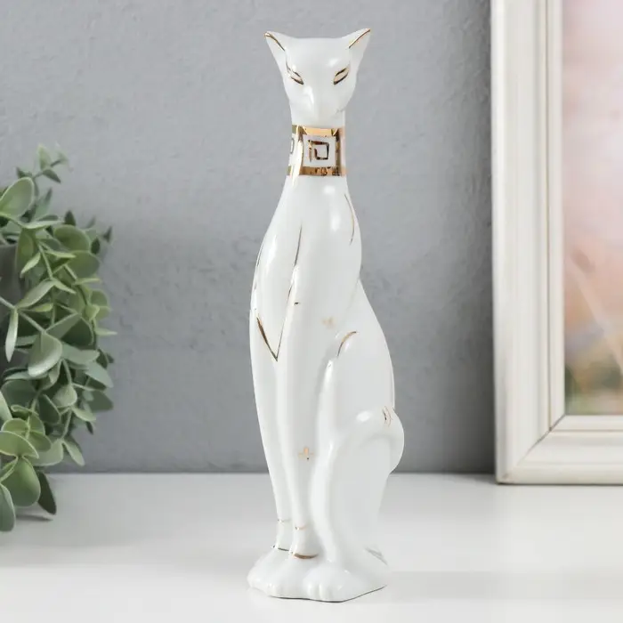 Фигурка керамика &laquo;Кошка египетская, белая&raquo; 21&times;5.5&times;6 см