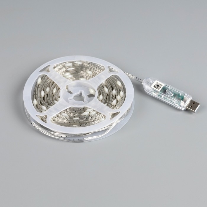 Умная гирлянда &laquo;Нить&raquo; 10 м роса, IP20, серебристая нить, 100 LED, управление с приложения, свечение RGB, USB