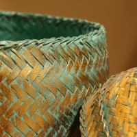 Корзинка плетеная "Голден" 16х16х23 см, голубой