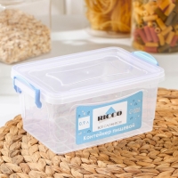 Контейнер пищевой RICCO, 900 мл, 18&times;11&times;8 см, прямоугольный, прозрачный
