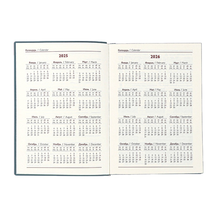 Ежедневник датир 2025г А6+ 176л ESCALADA, мяг обл, иск кожа, бл тис, тон бл 70г/м2, серый