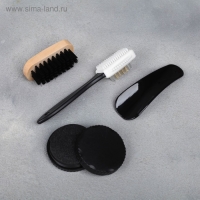 Подарочный набор дорожный для обуви &laquo;True man&raquo;: щётка 2 шт, губка, лопатка