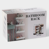 Этажерка напольная, 4-х секционная, на колёсиках, 40&times;21,7&times;90 см, цвет белый