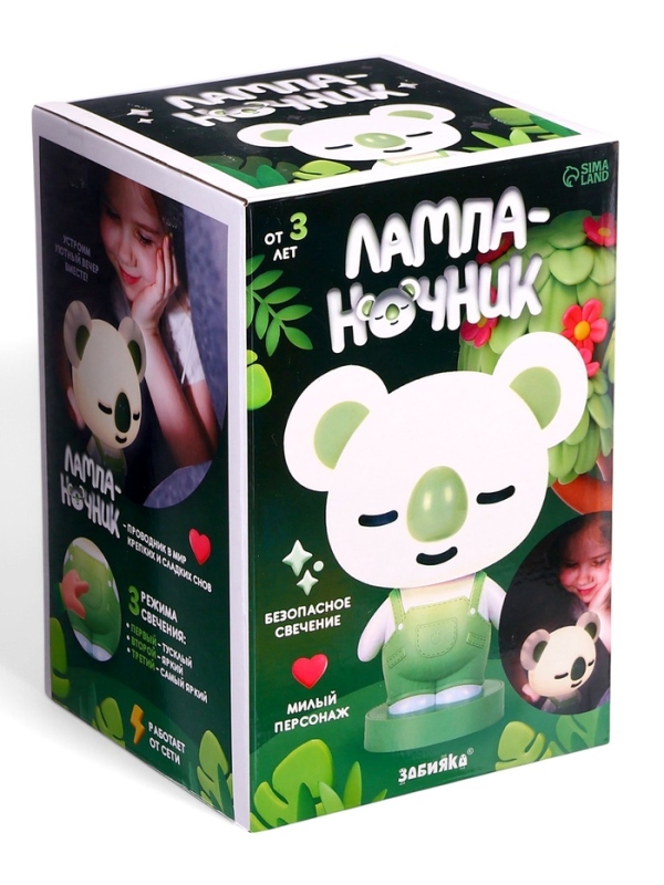 Лампа-ночник "Коала" световые эффеты, цвет МИКС