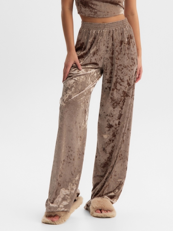 Брюки домашние KAFTAN Velvet 48-50, кофейный
