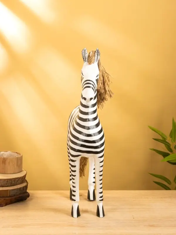 Сувенир "Зебра" дерево 33х11х53 см, цв. чёрно-белый