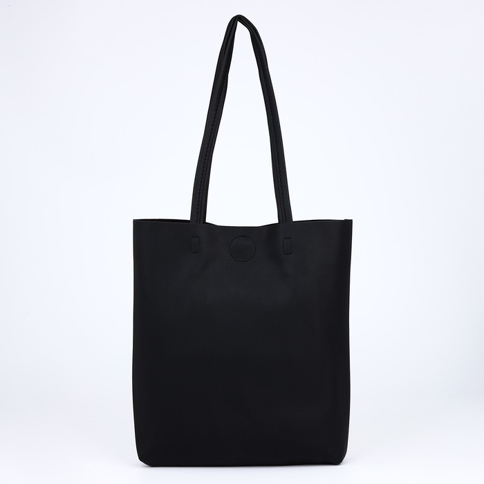 Сумка шопер однотонный, без застёжки, чёрный