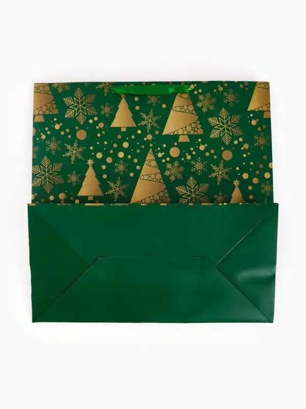 Подарочный пакет &laquo;Новогодний&raquo;, зелёный 40 &times; 40 &times; 40 см
