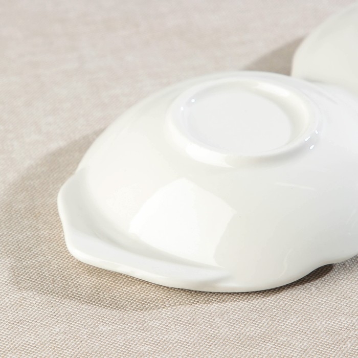 Менажница керамическая 3 ячейки &laquo;Лист&raquo;, 40&times;12&times;4 см, цвет белый