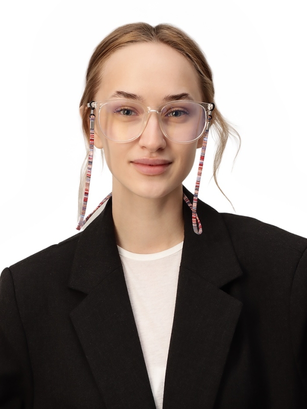 Шнурок для очков на шею 70 см, красный с узором