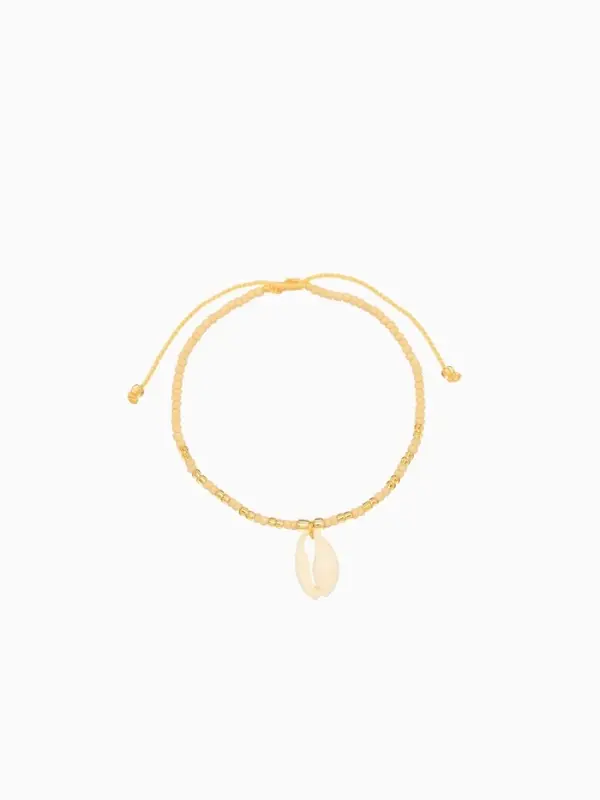 Браслет "Виколия" длина 16 см, цв. бежевый, золотистый