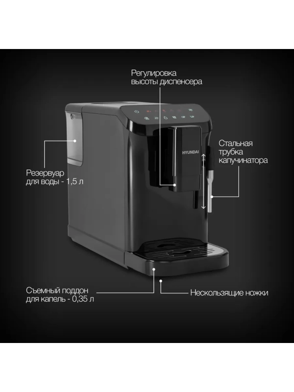 Кофемашина HAM-4001 1350Вт черный