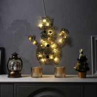 Светодиодная фигура «Снеговик» 34 × 41 см, металл, батарейки ААх2 (не в комплекте), свечение тёплое белое Светодиодная фигура «Снеговик» 34 × 41 см, металл, батарейки ААх2 (не в комплекте), свечение тёплое белое