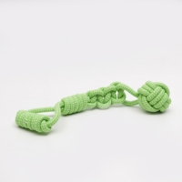 Игрушка канатная плетеная с ручкой для крупных собак, до 38 см, до 180 г, шар 7 см
