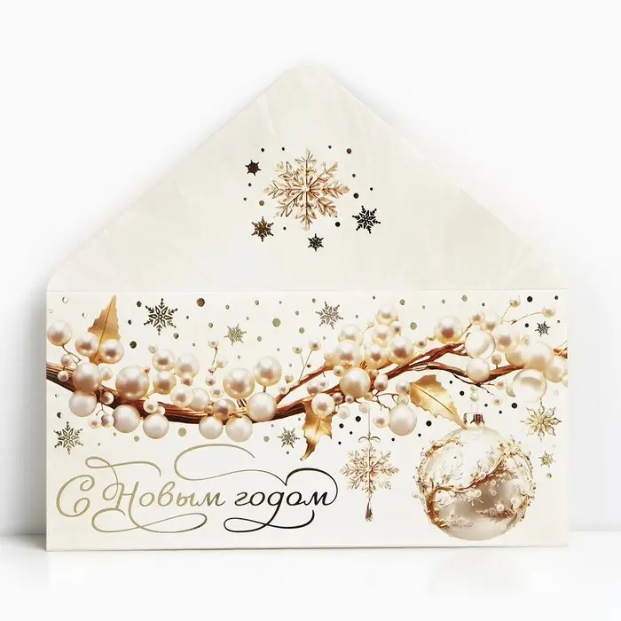Конверт для денег &laquo;С Новым годом&raquo;, тиснение, 16.5&times;8 см