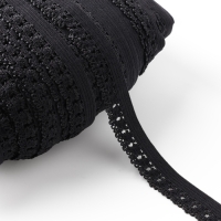 Резинка ажурная бельевая, 14 мм, 100 &plusmn; 1 м, цвет чёрный