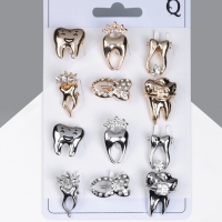 Брошь &laquo;Зуб&raquo;, форма МИКС, цвет МИКС (неделимая фасовка 12 шт., цена за шт.)