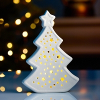 Светодиодная фигура "Елка звезды" 9.7х4.5х13.7 см, 1 LED, LR44x3(в компл.), свечение тёплое белое