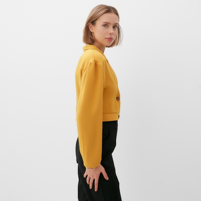 Жакет женский MINAKU: Green trend цвет горчичный, р-р 48 Жакет женский MINAKU: Green trend цвет горчичный, р-р 48