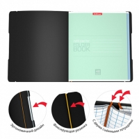 Тетрадь А5, 96 листов в клетку ErichKrause "FolderBook Accent" на резинке, сьемная черная пластиковая обложка, блок офсет, белизна 100% Тетрадь А5, 96 листов в клетку ErichKrause "FolderBook Accent" на резинке, сьемная черная пластиковая обложка, блок офсет, белизна 100%