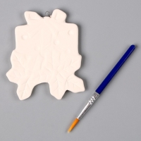 Новый год! Ёлочное украшение под раскраску &laquo;Подарок&raquo; с подвесом, кисть