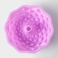 Форма для выпечки Доляна &laquo;Ромбовидная&raquo;, силикон, d=23 см, внутренний d=21 см, цвет розовый