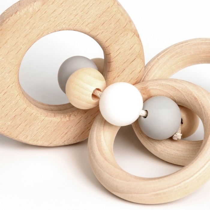 Прорезыватель деревянный для зубов &laquo;Мишка&raquo;, с силиконовыми элементами, Крошка Я