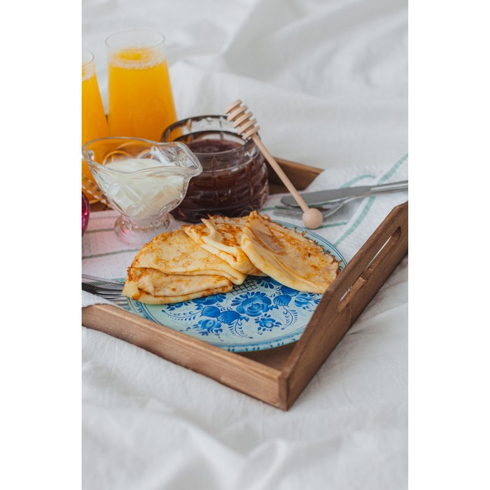 Поднос деревянный с декором, 40&times;30&times;7,5 см, сосна