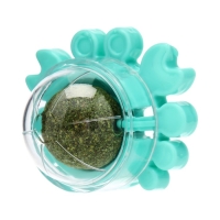 Игрушка для кошек с кошачьей мятой "Краб", 6,8 см, бирюзовая