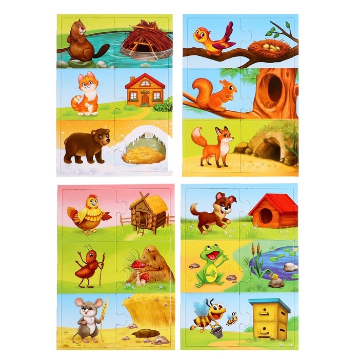 Парные пазлы &laquo;Кто где живёт?&raquo;, 24 детали