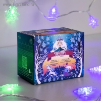 Гирлянда &laquo;Нить&raquo; 5 м с насадками &laquo;Снежинки малые&raquo;, IP20, прозрачная нить, 20 LED, свечение мульти (RG/RB), мигание, 220 В