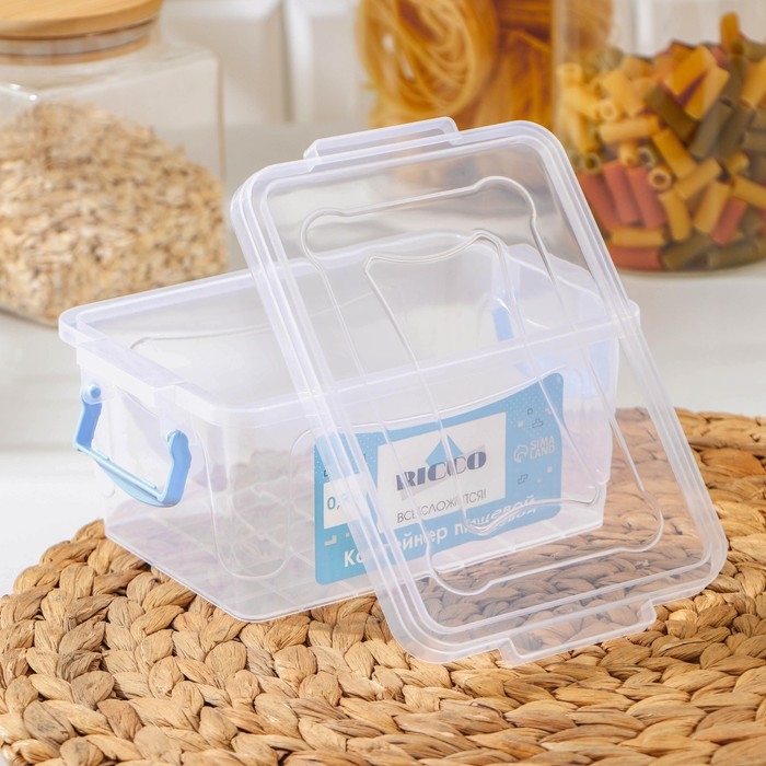 Контейнер пищевой RICCO, 900 мл, 18&times;11&times;8 см, прямоугольный, прозрачный