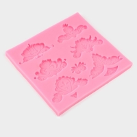 Молд &laquo;Валери&raquo;, силикон, 13,6&times;12,6&times;0,8 см, цвет розовый