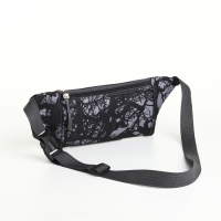 Поясная сумка на молнии, наружный карман, разъем для USB, цвет чёрный Поясная сумка на молнии, наружный карман, разъем для USB, цвет чёрный