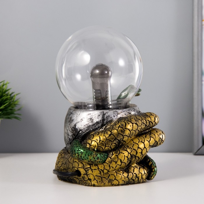 Плазменный шар "В ловушке" зеленый 13х8х19 см RISALUX