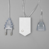 Гирлянда &laquo;Бахрома&raquo; 2.4 &times; 0.9 м с насадками &laquo;Ёлки&raquo;, IP20, прозрачная нить, 138 LED, свечение тёплое белое, 8 режимов, 220 В